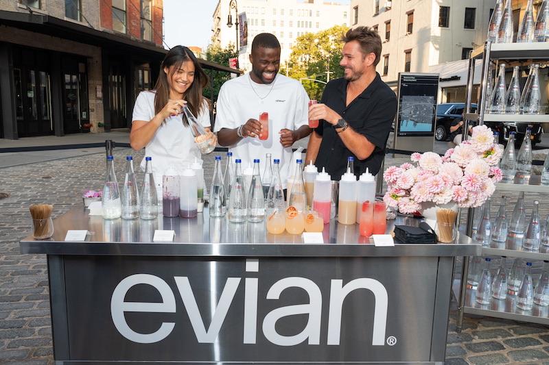 tennis sensations and evian global ambassadors emma raducanu frances tiafoe and stan wawrinka stay hydrated with evian natural spring water ahead of the us open in new york