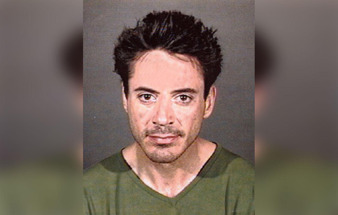 Robert Downey, Jr. posed for a police mug shot April 24, 2001 in Culver City, CA. The actor was arrested by officers of the Culver City Police Department for being under the influence of a controlled substance.