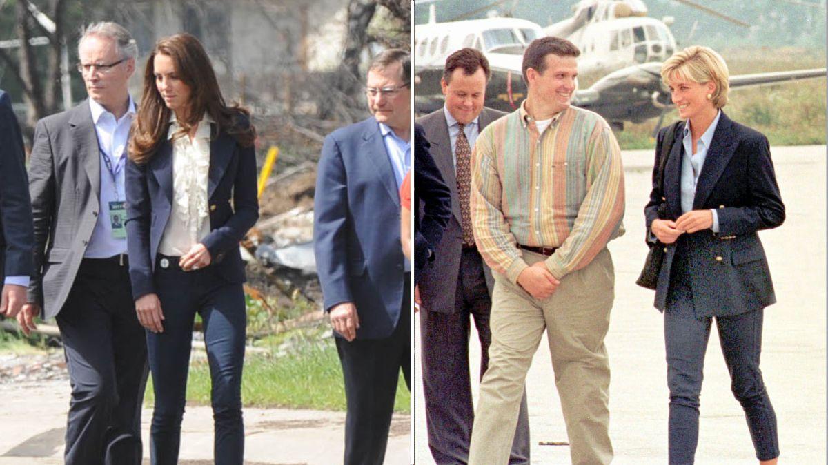 Split photo of Princess Kate and Princess Diana