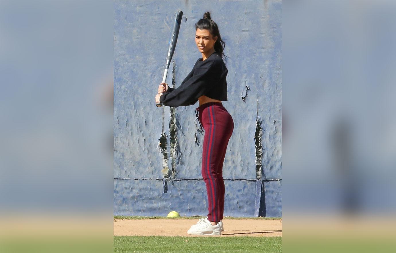 //Kardashian sisters kris jenner softball