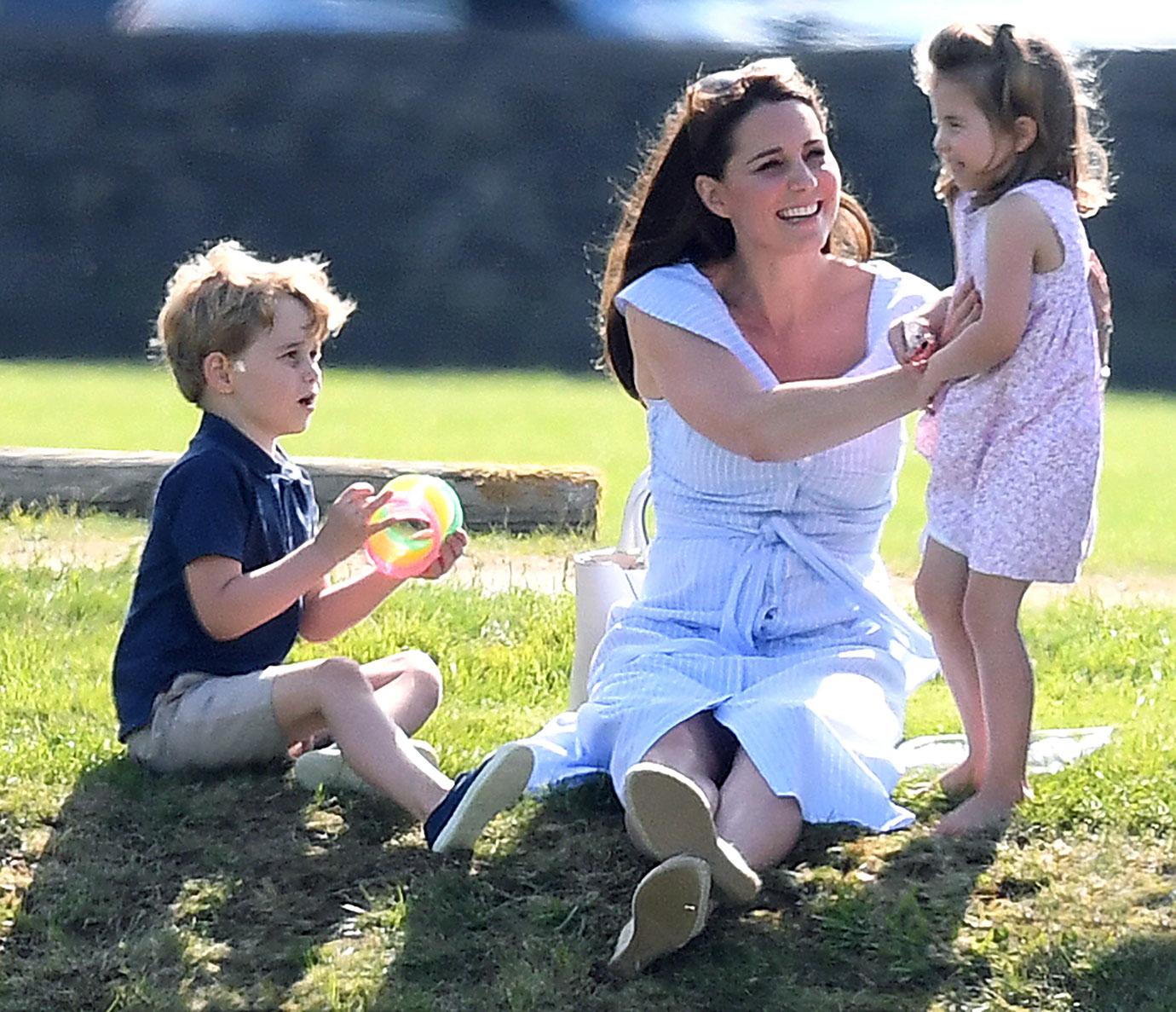 //kate middleton plays with kids polo match