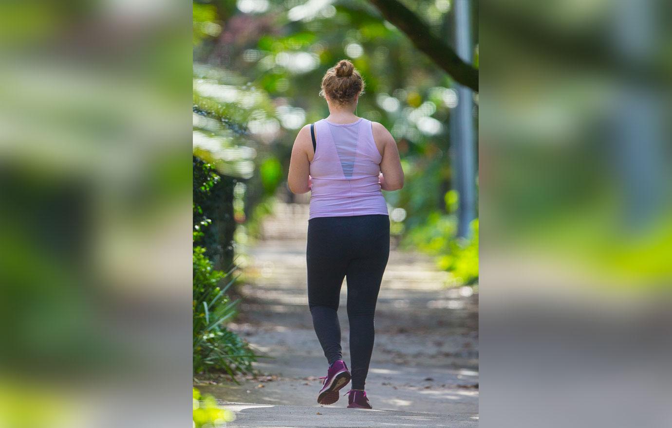 Pregnant Amy Schumer Shows Off Baby Bump During Makeup-Free Stroll