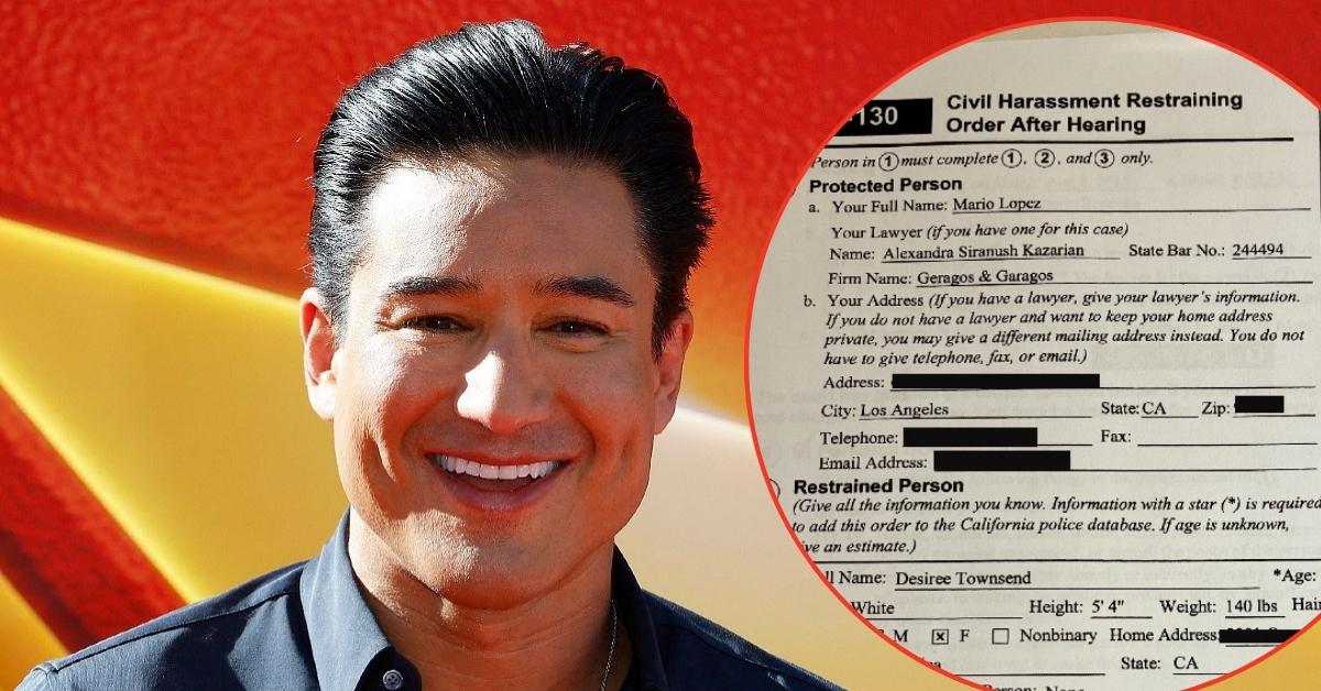 photo of mario lopez and court documents. 