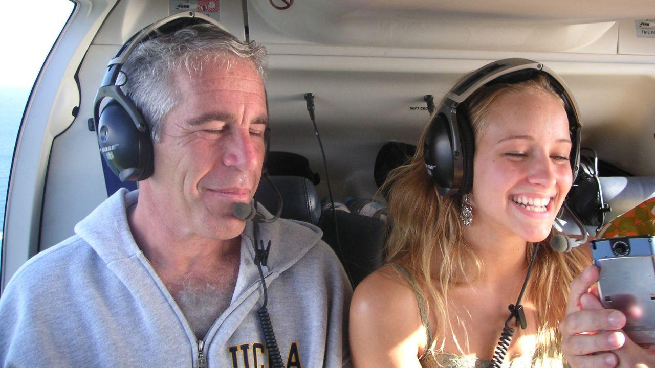 A photo of Jeffrey Epstein with a girl