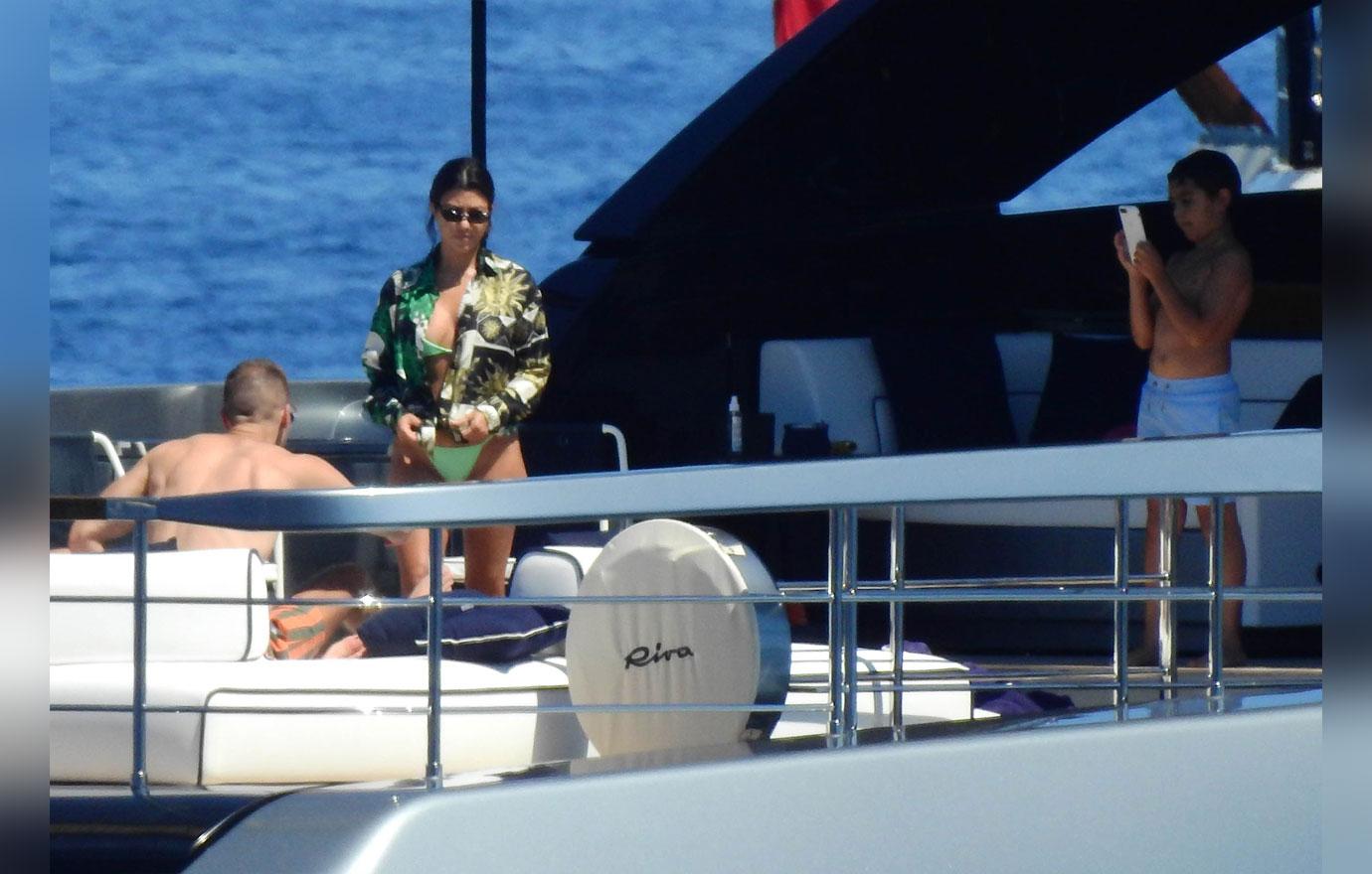 Kourtney Kardashian Wears Bikini On Yacht With Beau Younes Bendjima And Kids