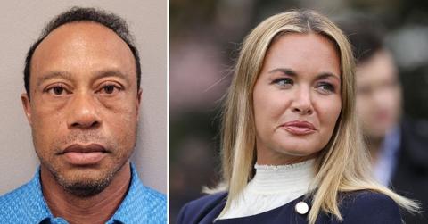 split image of Tiger Woods mug shot and Vanessa Trump