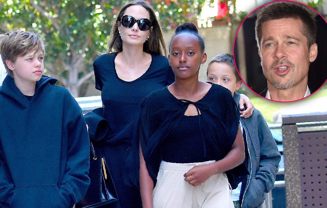 Angelina Jolie Takes Kids To Movies Amid Nasty Custody Battle With Ex ...