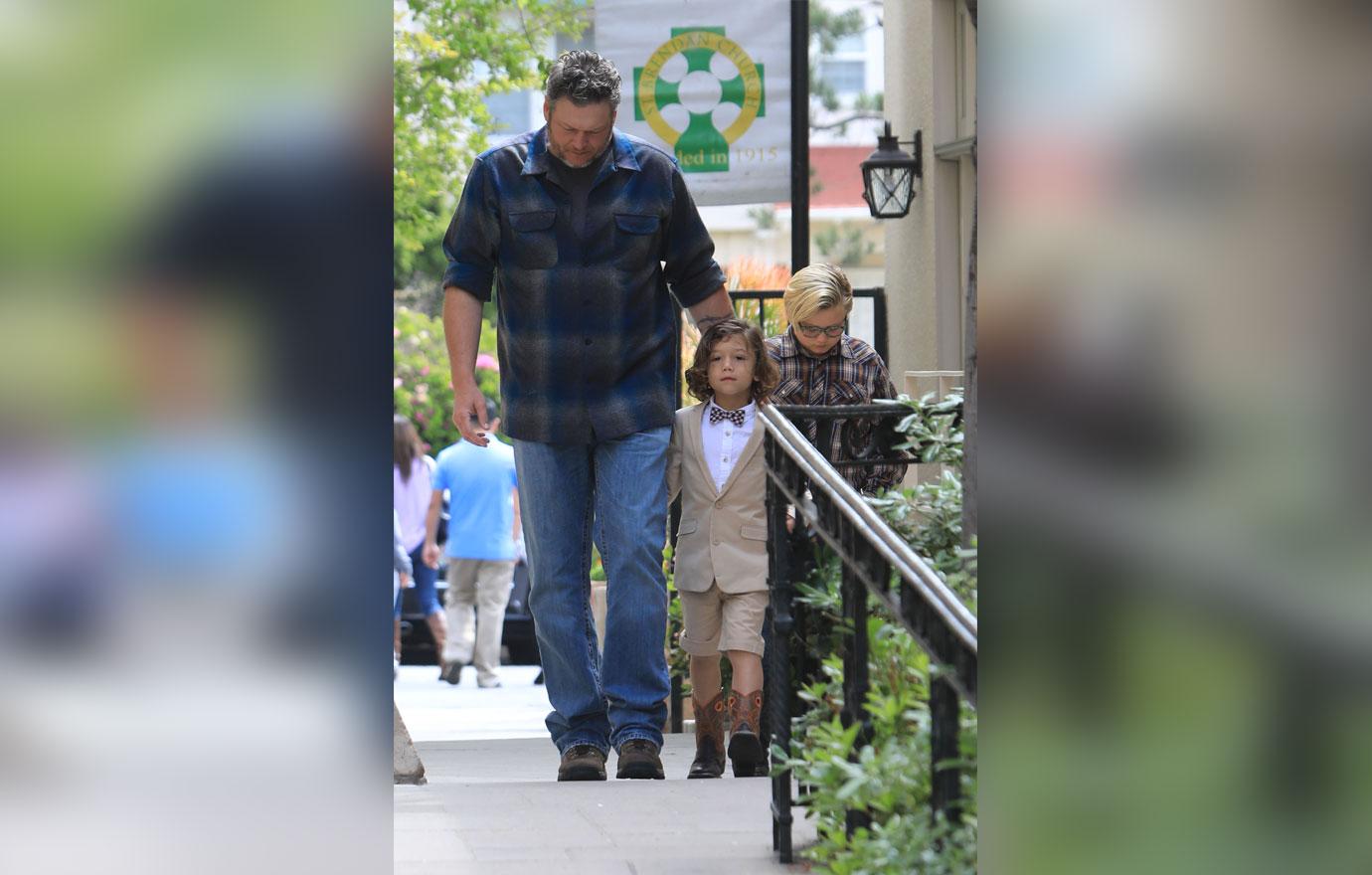 Gwen Stefani And Kids Attend Easter Services With Blake Shelton