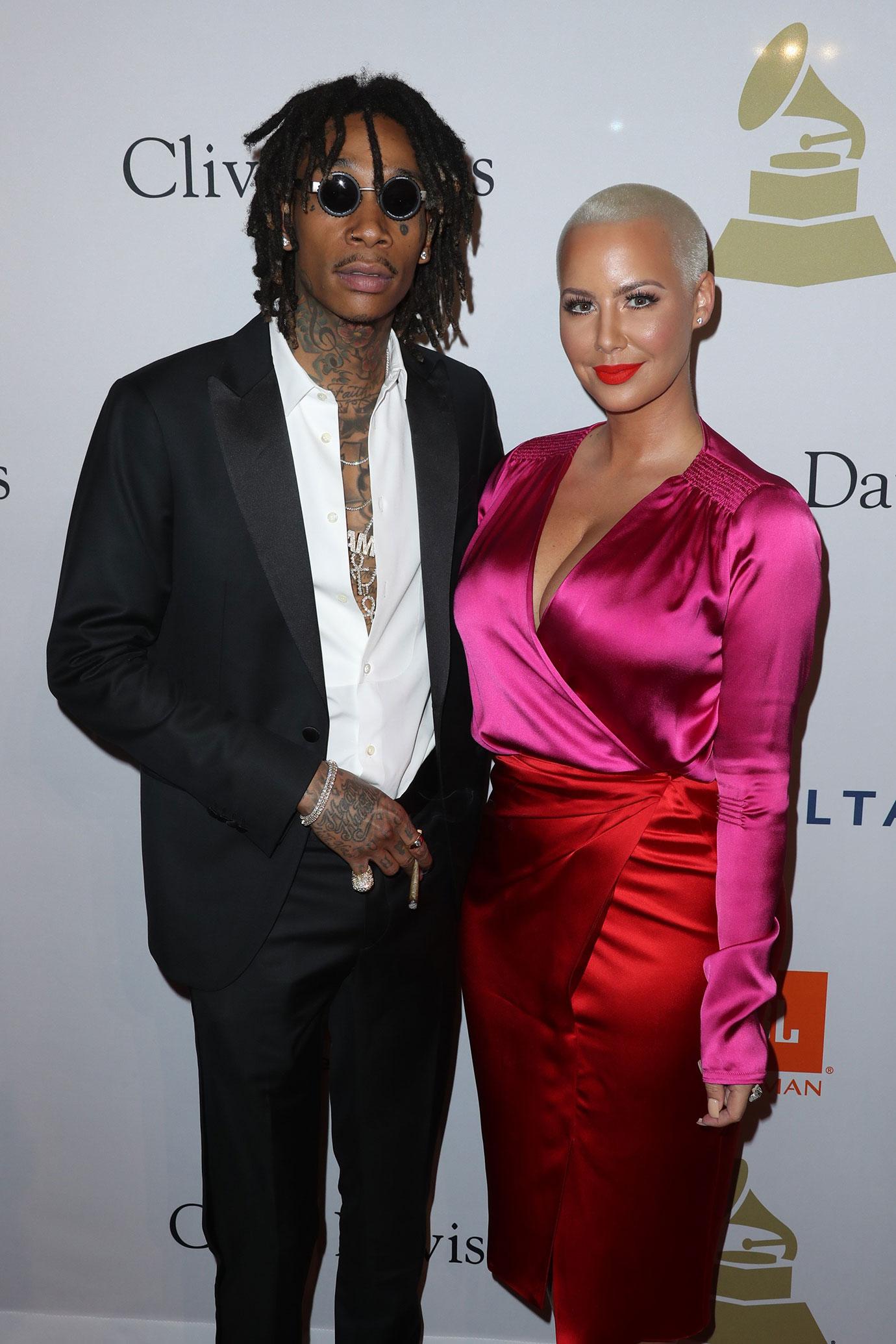 Amber Rose Wiz Khalifa Back Together Grammys Kissing Red Carpet Pics