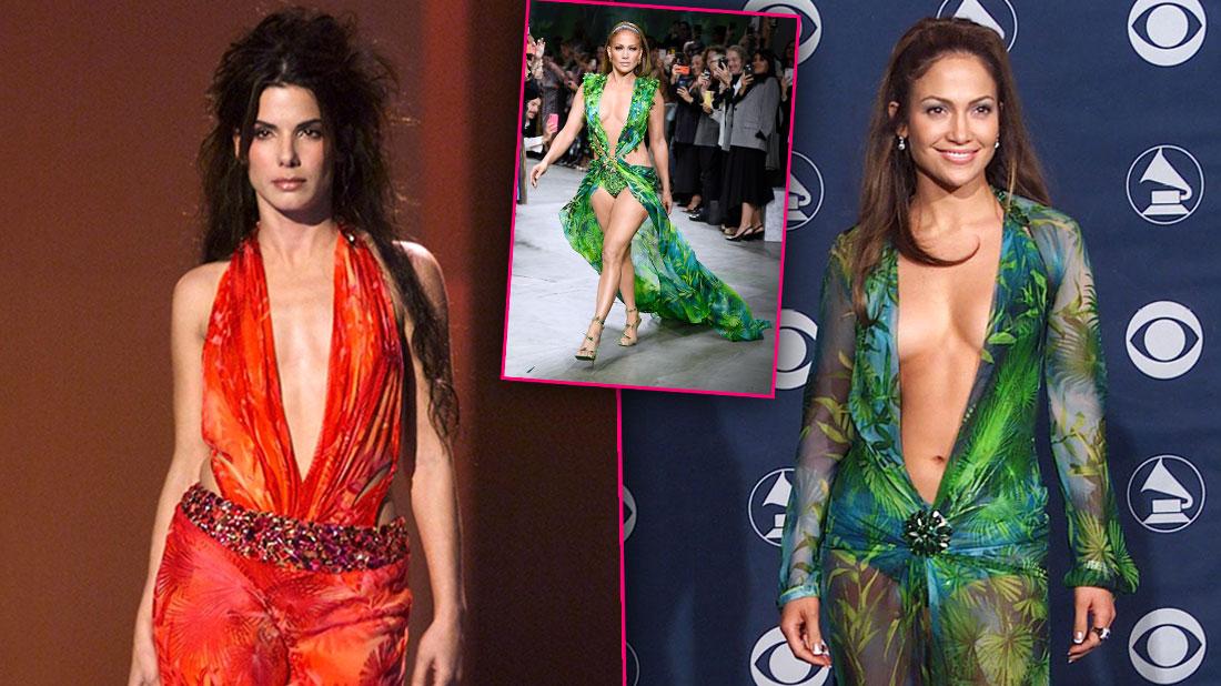 Jennifer Lopez Walks Versace Show In Green Dress