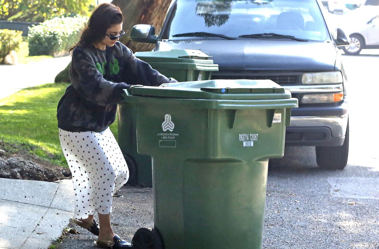 Vanessa Hudgens Takes Out Trash