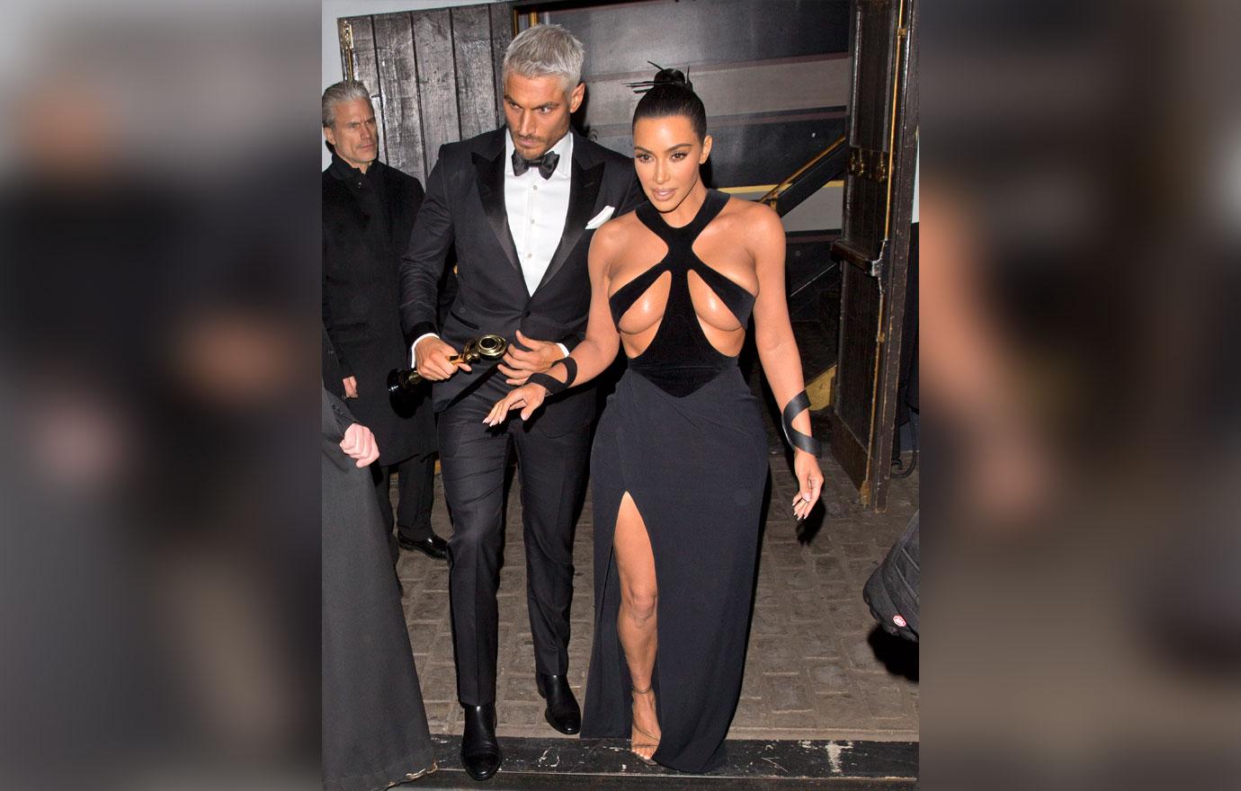 Kim Kardashian Naked Boobs Revealing Black Dress