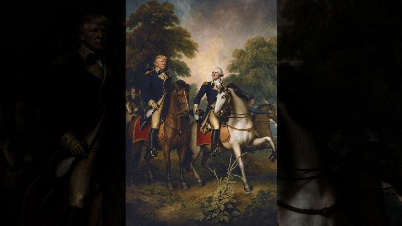 AI photo of Donald Trump and George Washington.