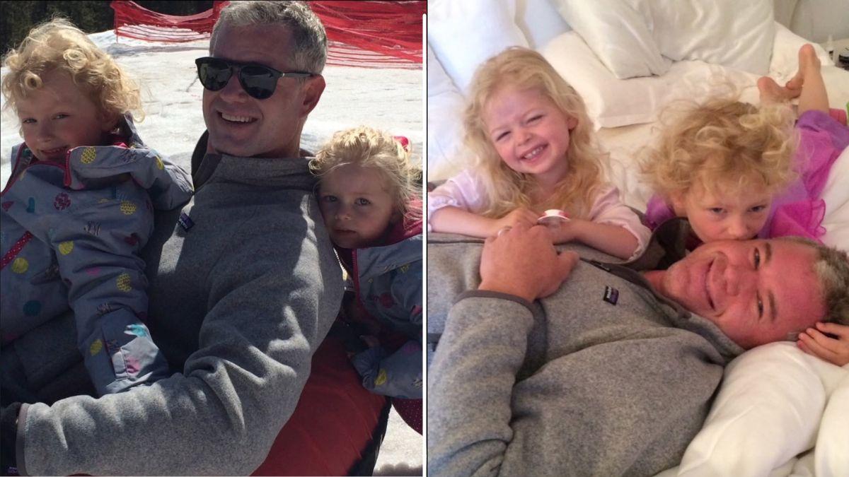 images of Eric Dane and his daughters, Billie and Georigia.