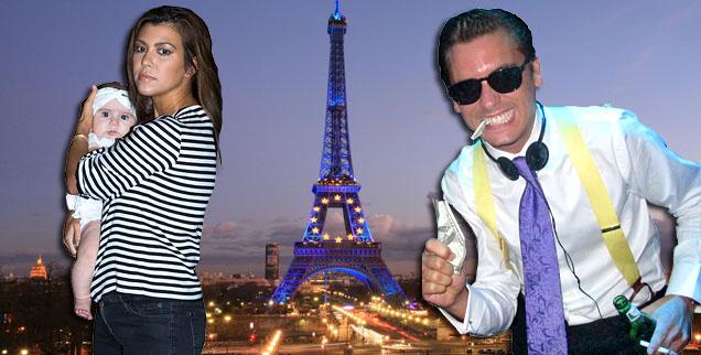 //kourtney kardashian scott disick eiffel tower wide splash