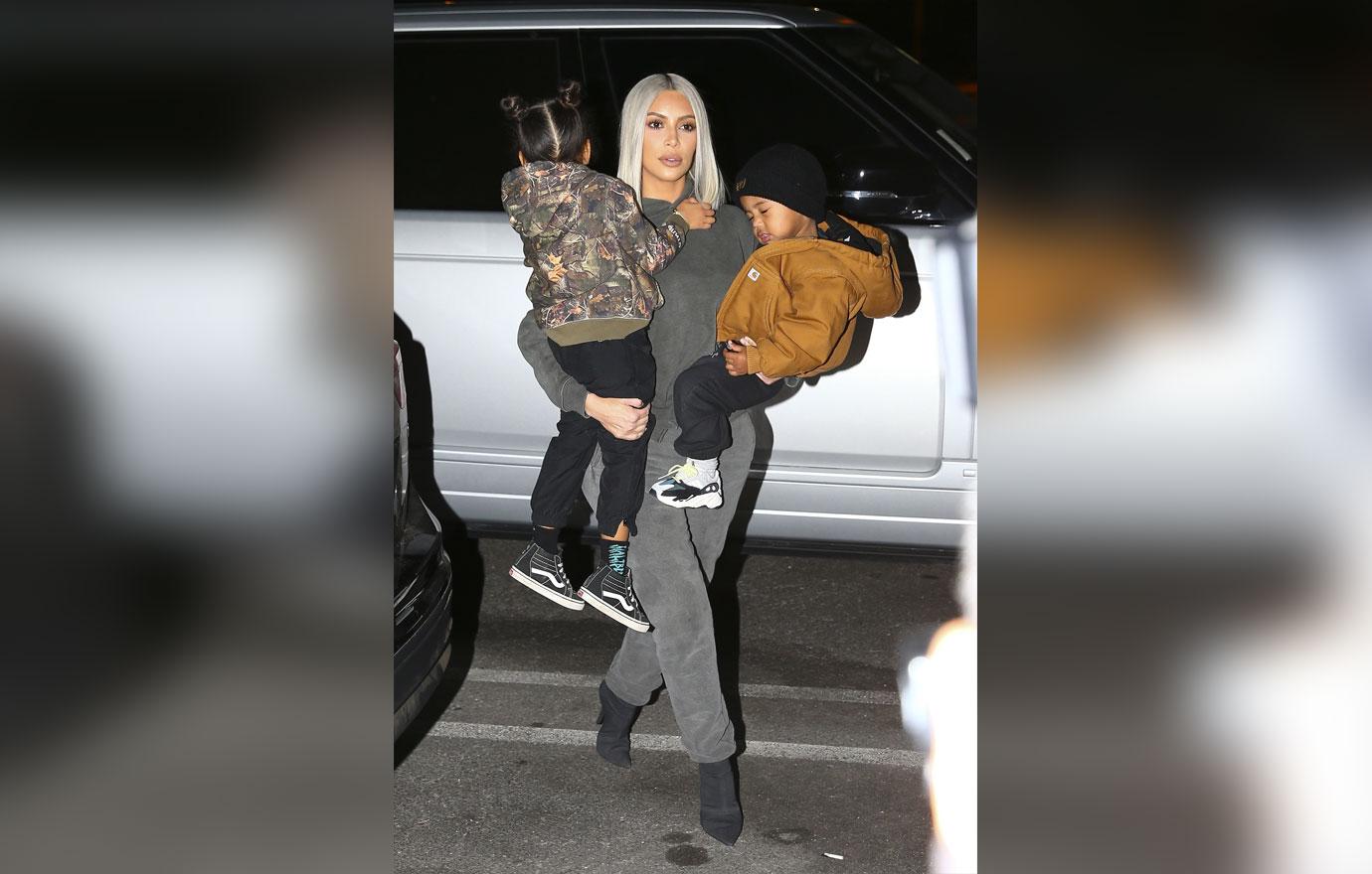 Kim Kardashian Helps Son Saint Ice Skate