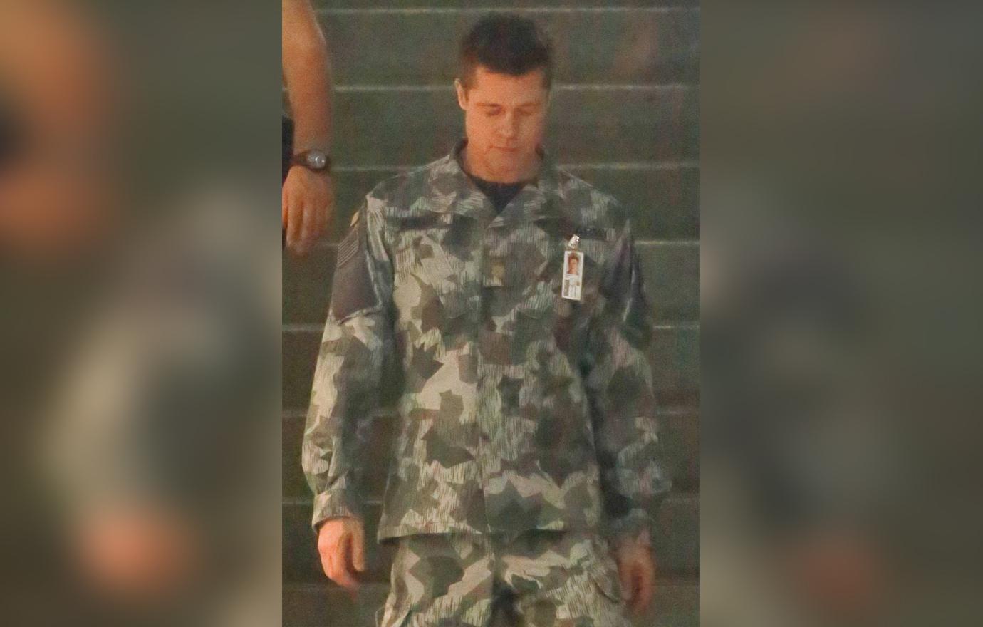 //brad pitt wears military uniform for new movie ad astra