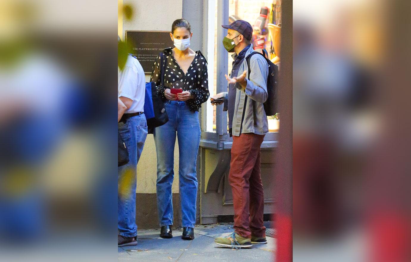 katie holmes spotted on date photos mystery man months after breakup emilio tom cruise suri