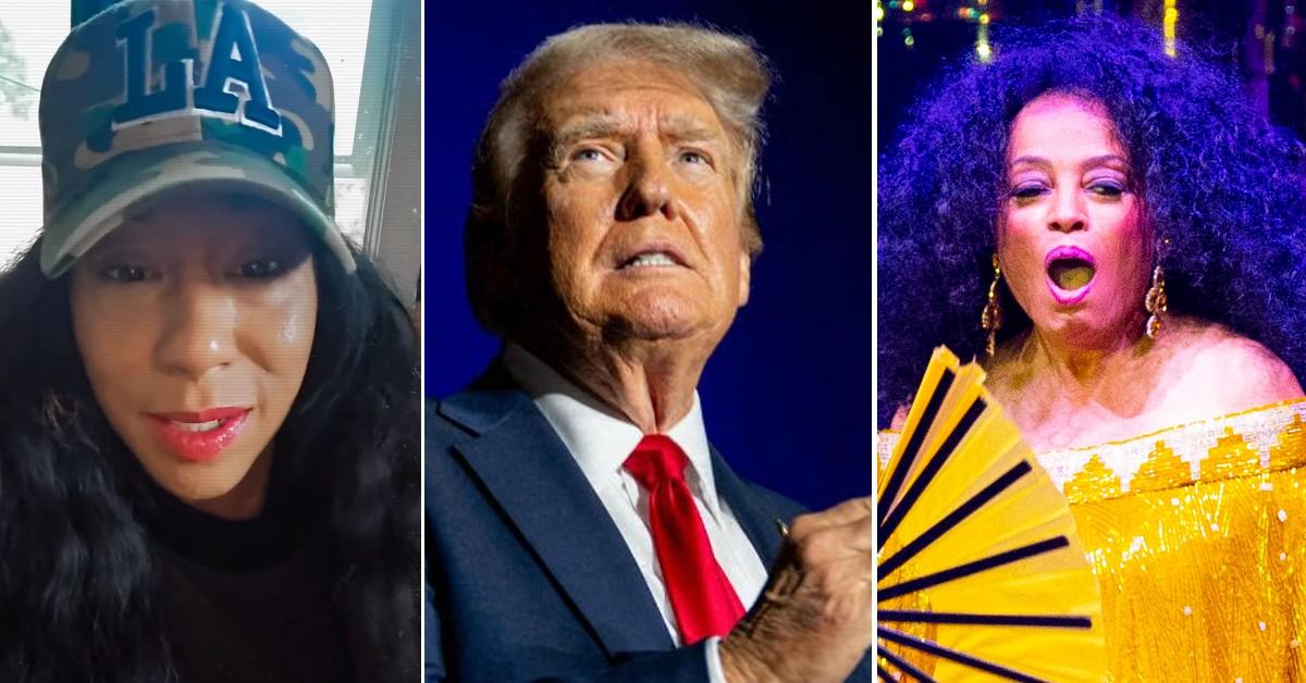 Composite photo of Adria Sheri English, Donald Trump and Diana Ross.