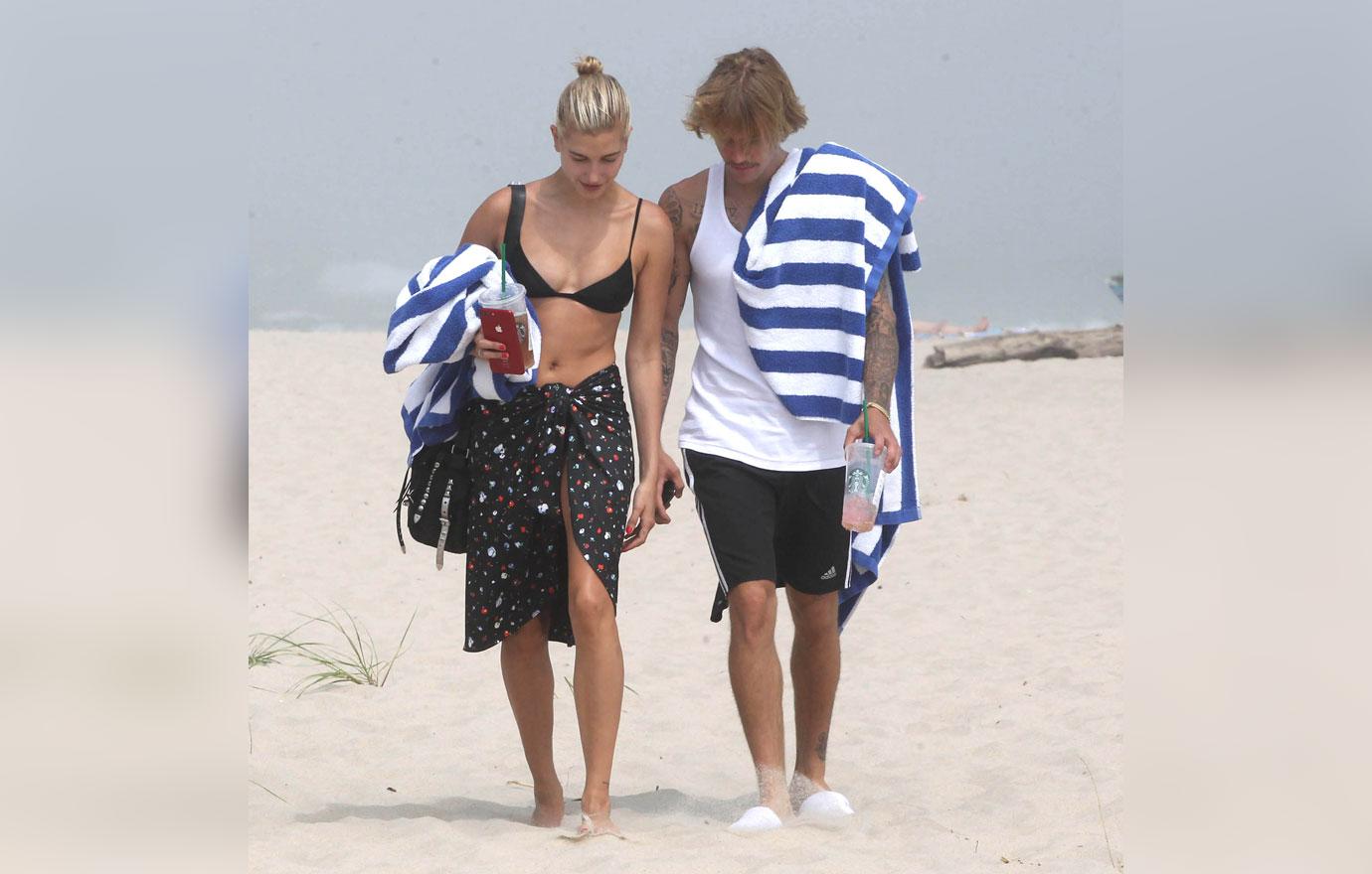 //hailey baldwin and justin bieber hit beach on july th c