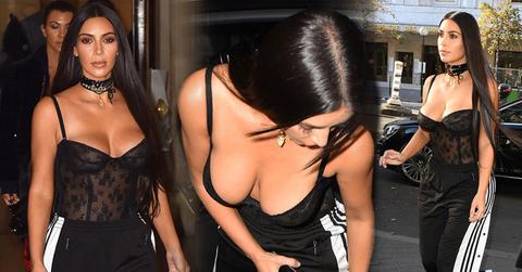 //kim kardashian nipples lingerie boobs sweatpants pp