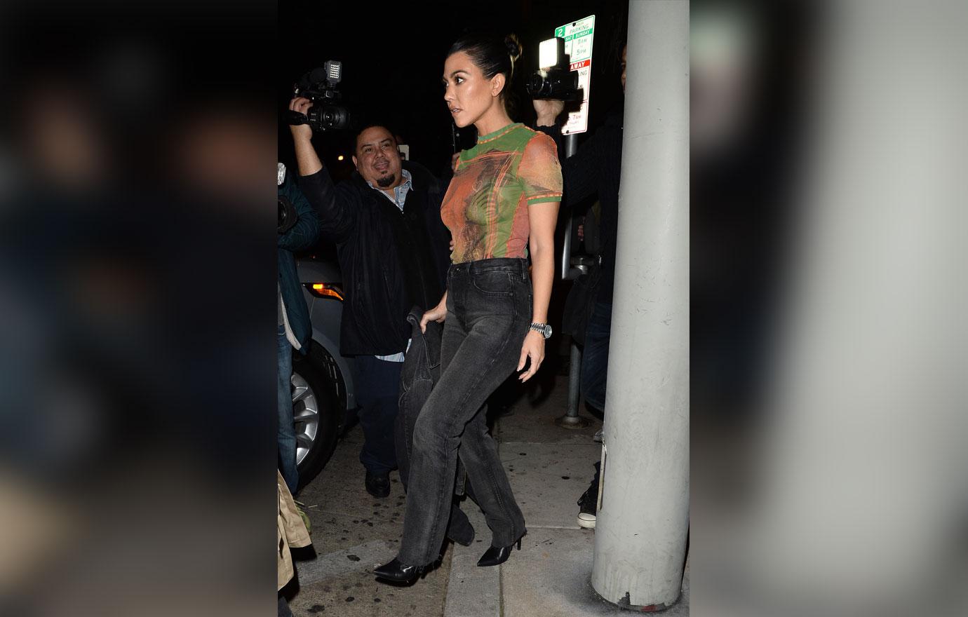 Kourtney Kardashian Sheer Top Lakers Game