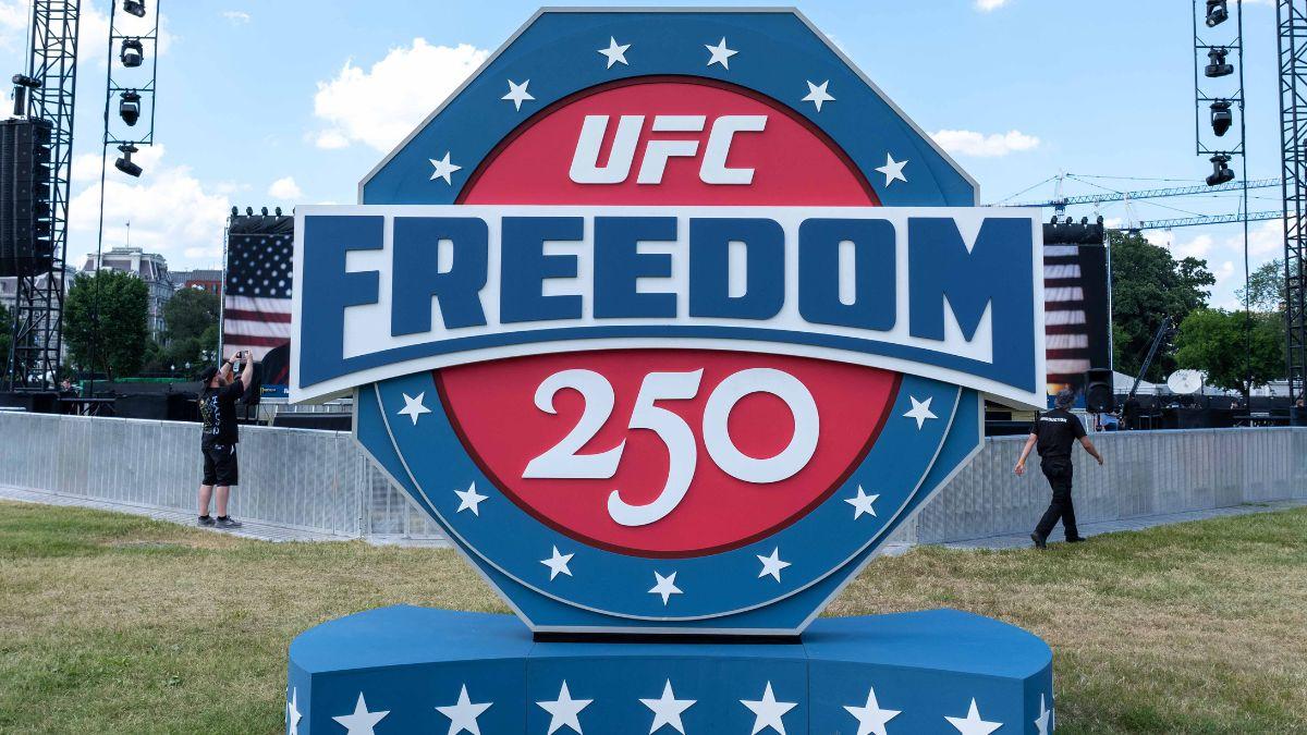 A photo of a Freedom 250 UFC sign