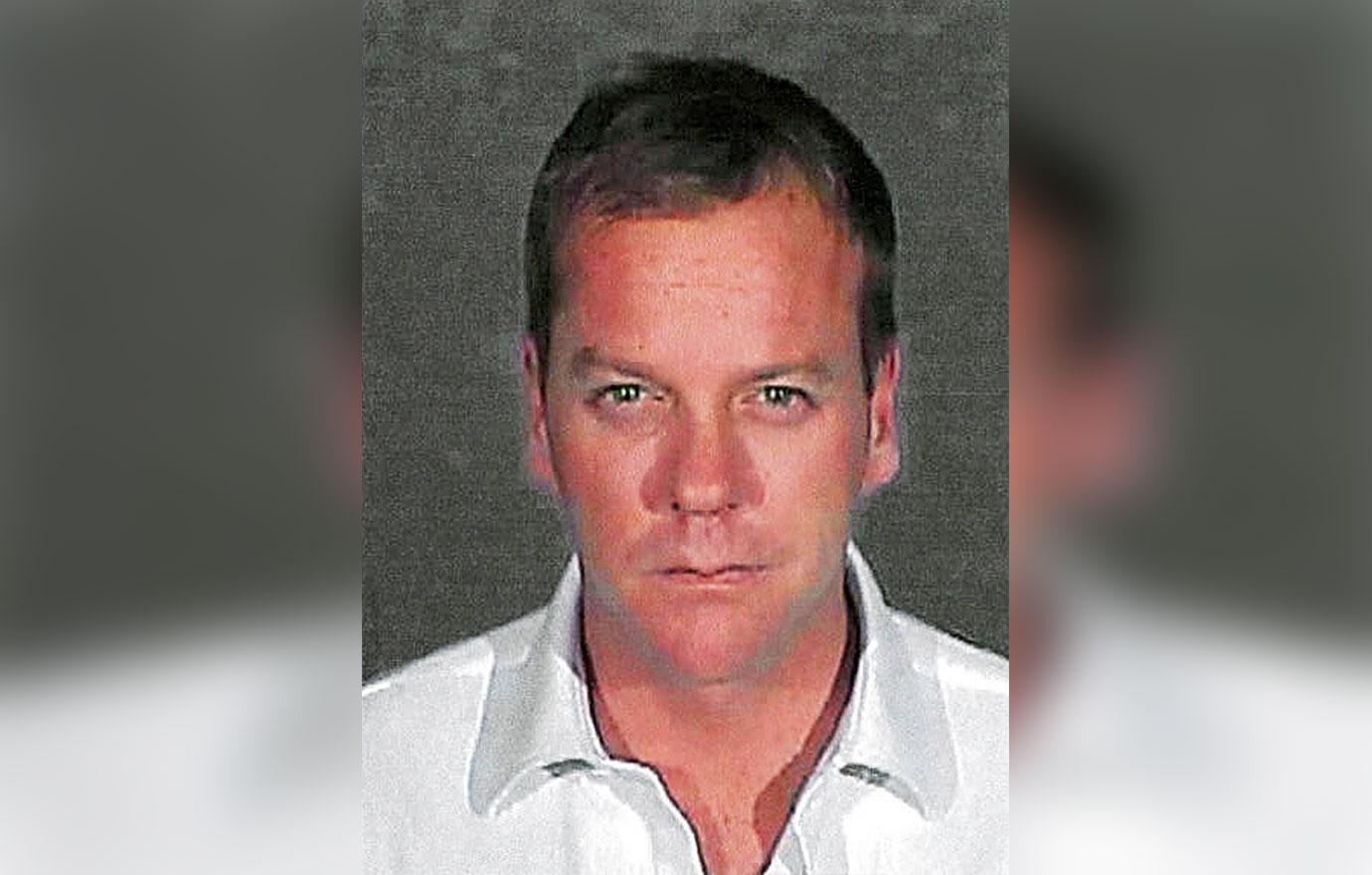 In this handout photo provided by the Glendale City Police Department , actor Kiefer Sutherland posed for his mugshot photo at Glendale City Jail December 5, 2007 in Glendale City, California. Sutherland, 40, reported to the facility to serve a 48-day sentence after pleading guilty to a second drunk driving offense.