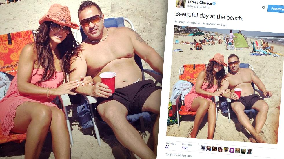 //teresa joe giudice rhonj enjoying beach jail time pp sl