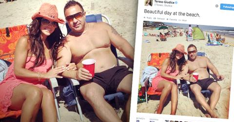 //teresa joe giudice rhonj enjoying beach jail time pp sl