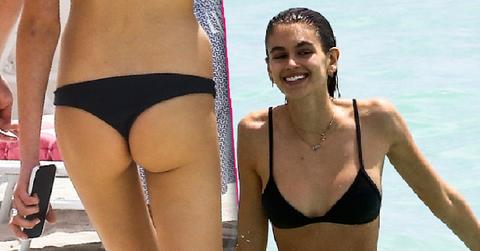 Kaia Gerber Scary Skinny Bikini Body In Miami