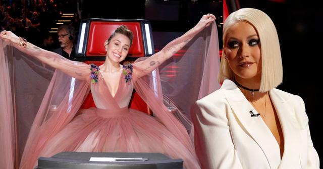 The Voice Christina Aguilera Miley Cyrus Feud