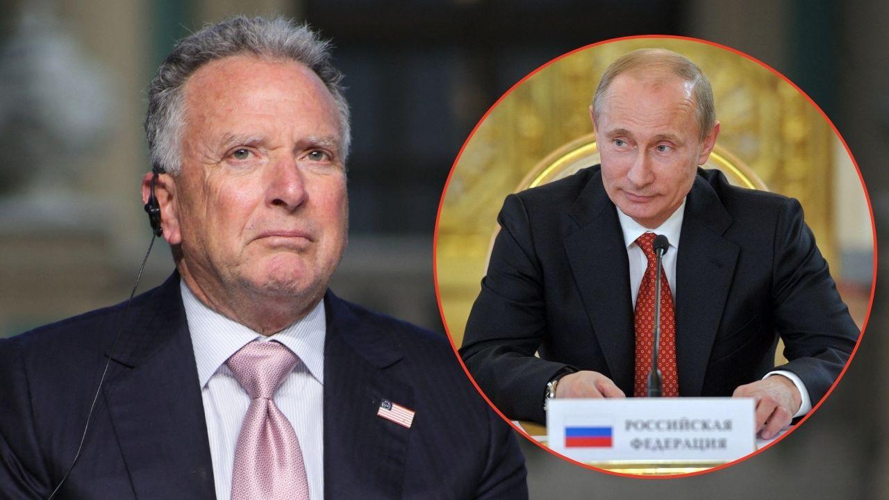 Split image of Steve Witkoff and Vladimir Putin