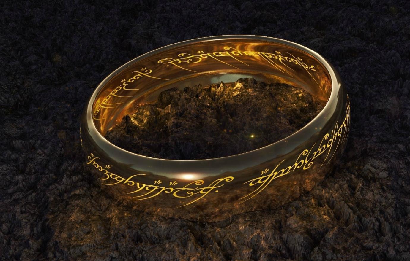 The “ring” from The Lord of the Rings glows golden.