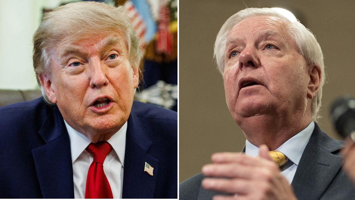 split image of Donald Trump and Lindsey Graham