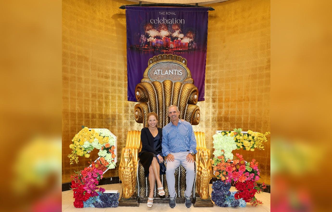 l r katie couric and john molner attend atlantis paradise island bahamas th anniversary bal de royale at atlantis paradise island on november   in nassau bahamas