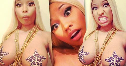 //nicki minaj leopard pasties boobs wide