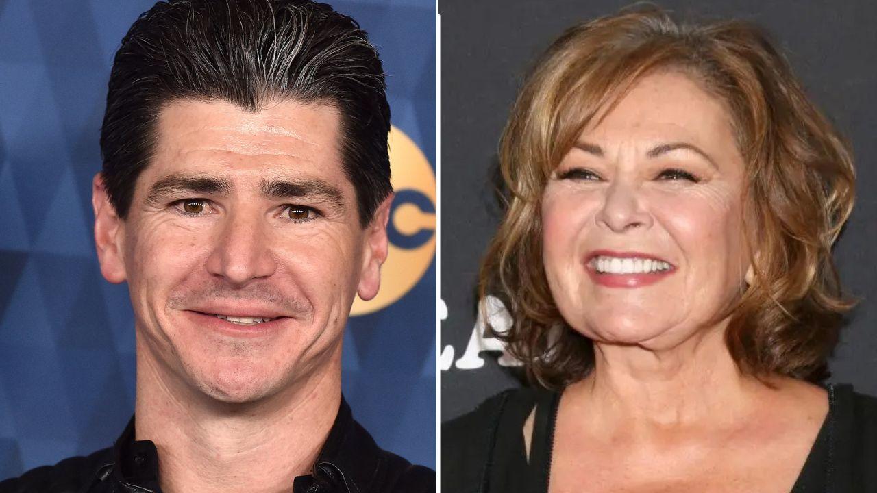 A photo of Michael Fishman alongside a photo of Roseanne Barr