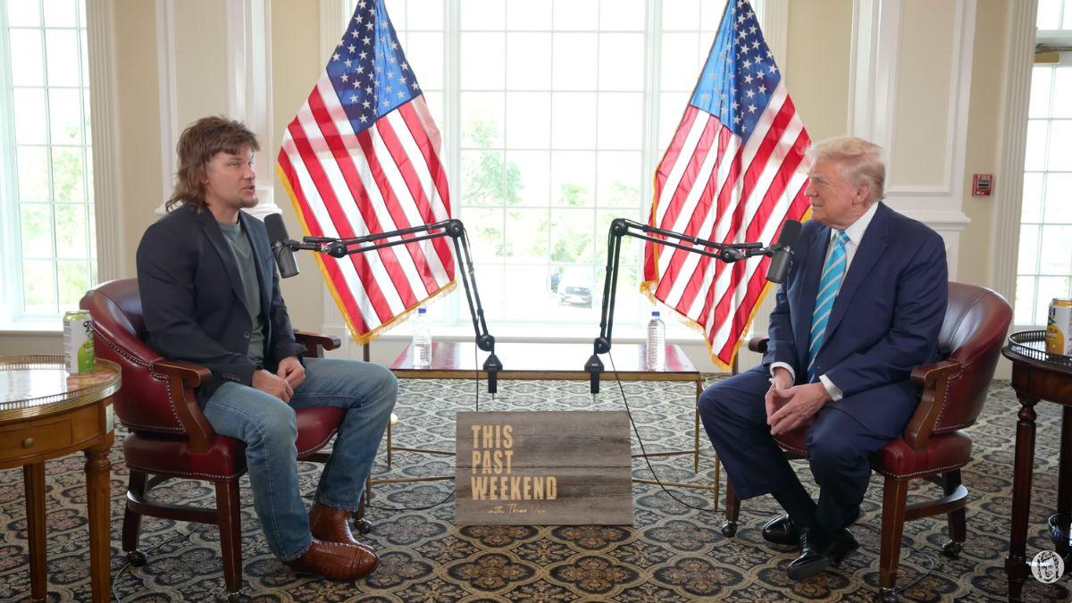 Photo of Theo Von and Donald Trump