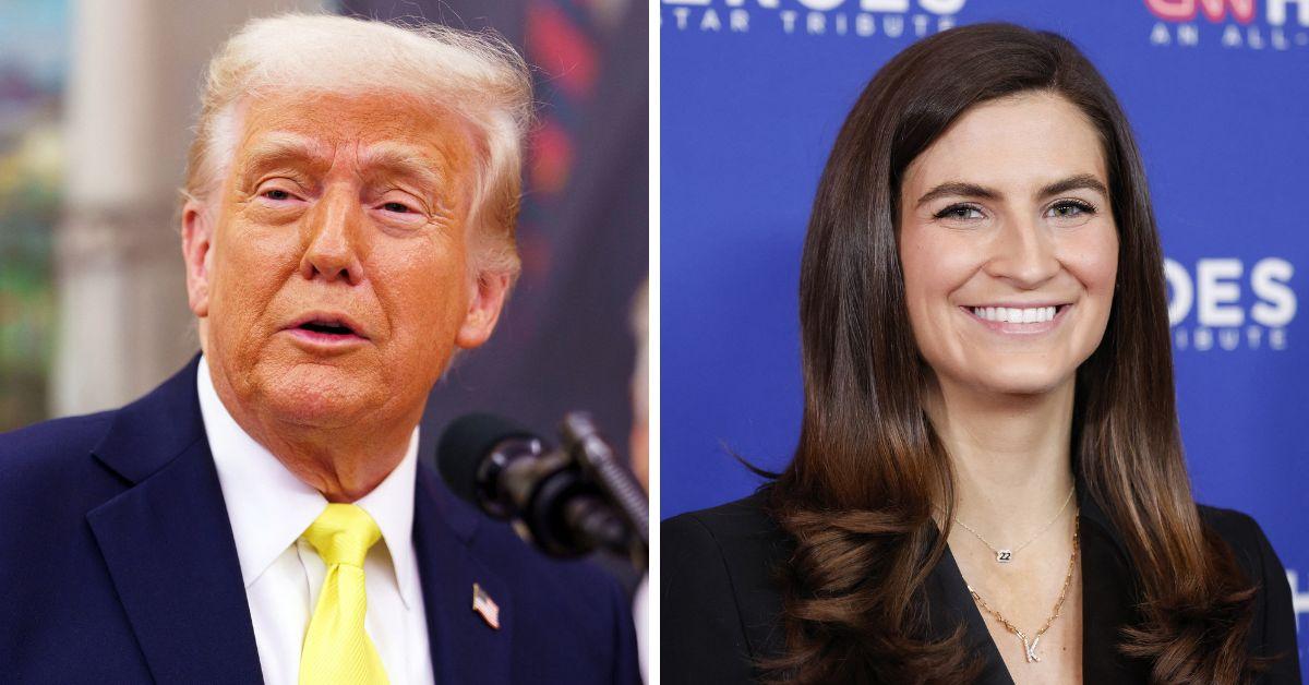 Split photo of Donald Trump, Kaitlan Collins