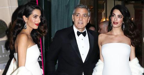 //amal clooney pregnant twins paris fashion week george clooney pp