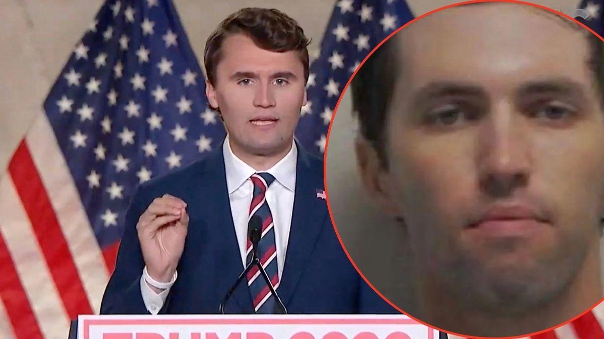 A photo of Charlie Kirk alongside a photo of Tyler Robinson