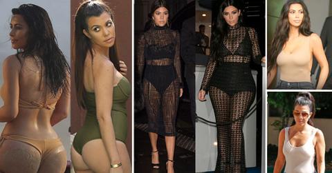 Kim Kardashian Kourtney Kardashian Boobs See Through Dress Stealing Looks