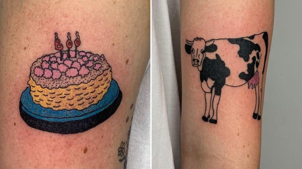 Ella Emhoff has many tattoos, including a cow and a birthday cake that says 'boo.'