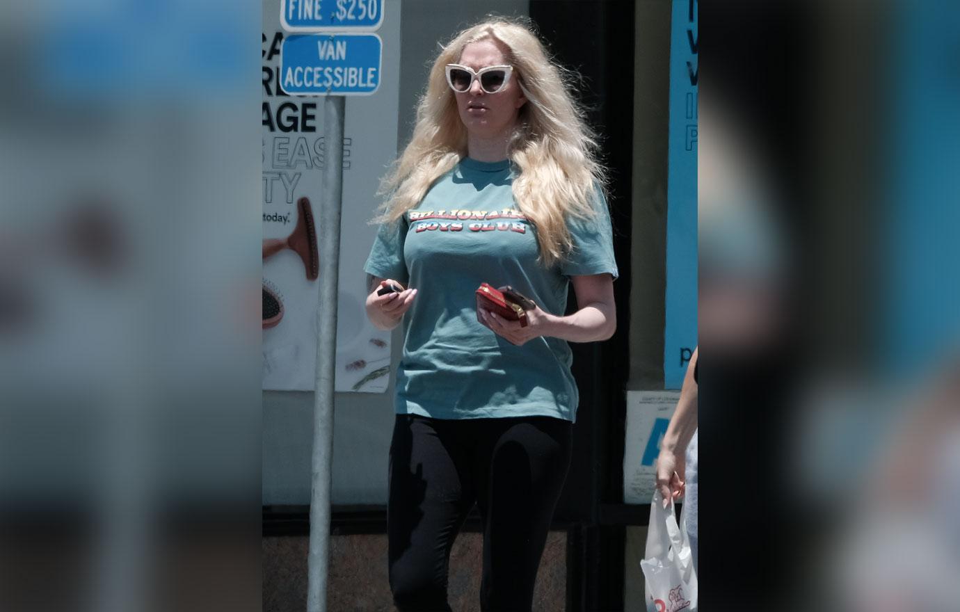 Erika Jayne steps out wearing joggers and a sweatshirt in Los Angeles as  she heads to a studio