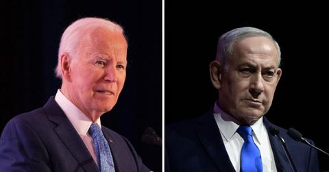 Split photo of Joe Biden and Benjamin Netanyahu