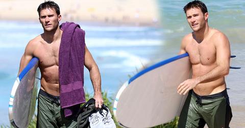 Scott Eastwood Shirtless Surfing Beach Pics