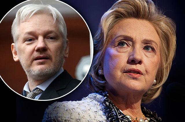 //hillary clinton julian assange wikileaks claims armed isis