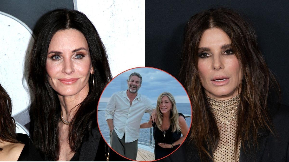 Courteney Cox and Sandra Bullock are allegedly among the friends considered as witnesses for Aniston and Curtis' marriage certificate.
