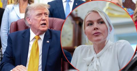 Split image of Karoline Leavitt and Donald Trump